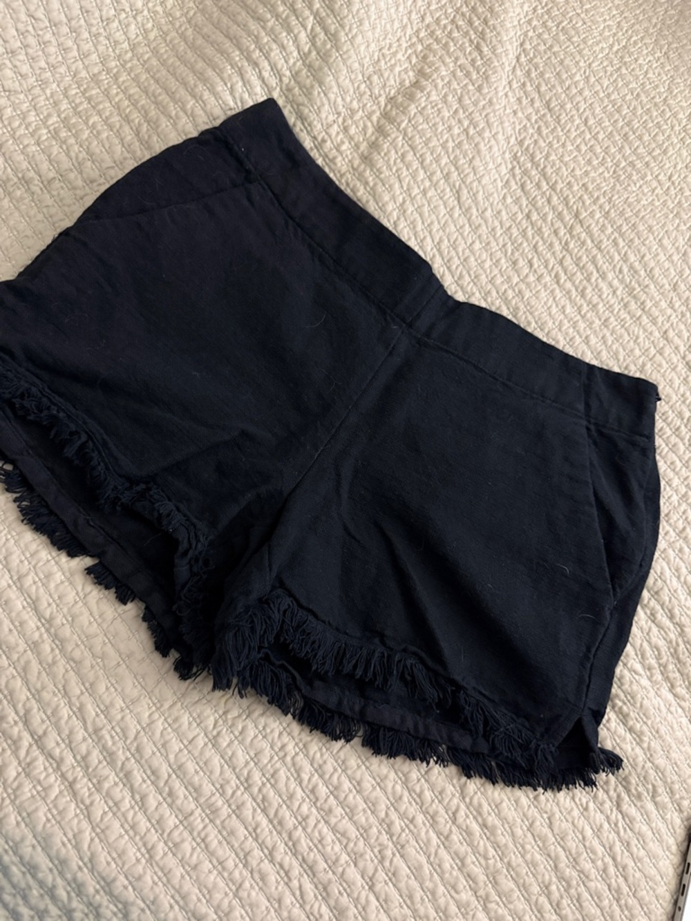 The loft - Women's high waist Black Frayed Hem Casual Shorts - 6